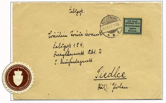 Feldpostbrief des Schaumburg-Lippischen Landesschulinspektors