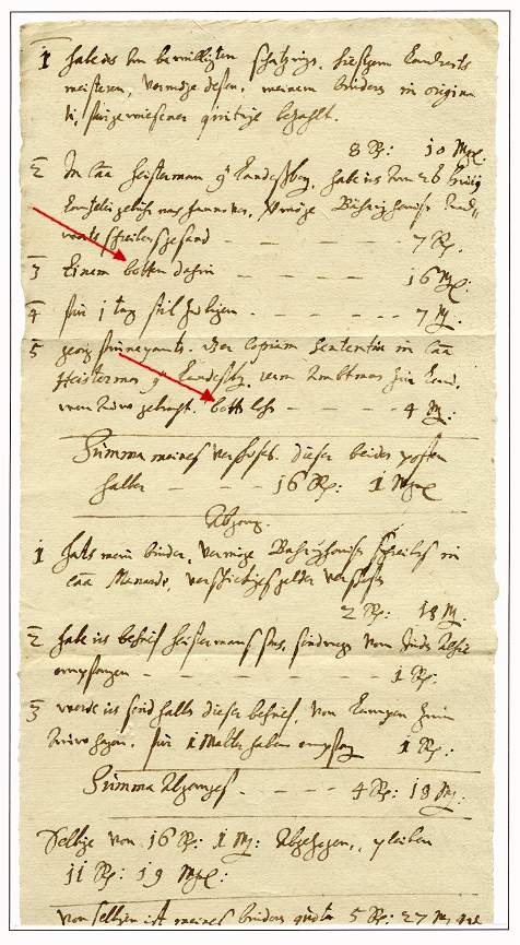 Kanzleibrief des in Lauenau ansässigen Drosten Liborius (Börries) von Münchhausen an Jobst Diethrich von Landesberge in Münder.
