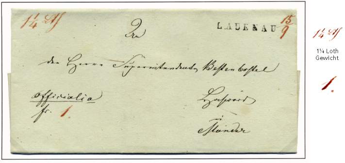 Franco-Brief (officialia fr. = Dienstsache) der Kirchenkommission von Apelern bei Lauenau nach  Mnder.