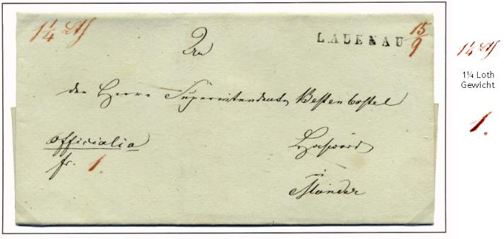 Franco-Brief („officialia fr.“ = Dienstsache) der Kirchenkommission von Apelern bei Lauenau nach Münder.