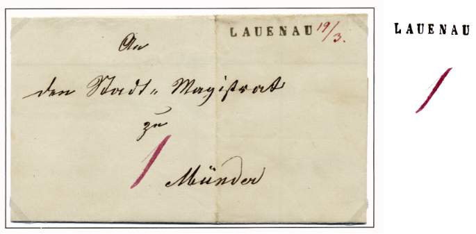 Franco-Brief (ohne „frei“-Vermerk) nach Münder.