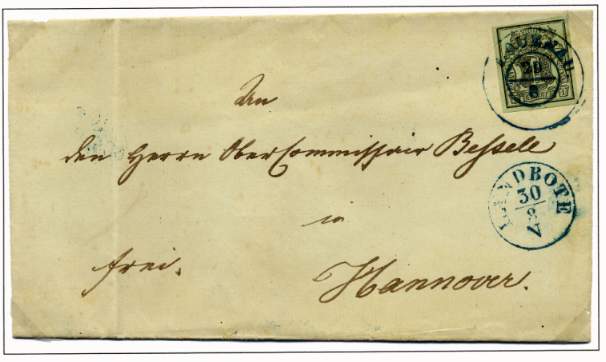 Inlandsbrief innerhalb des Knigreichs Hannovers von Lauenau nach Hannover.