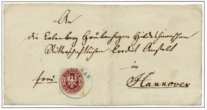 Standard Inland Brief an die Ritterschaftliche Credit Anstalt in Hannover.
