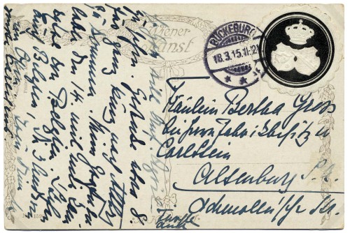 Schwarze Papiersiegelmarke der Fürstin Marie Anna als PostWertZeichen