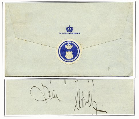 Eigenhändig von Fürstin Marie Anna geschriebene Postkarte
