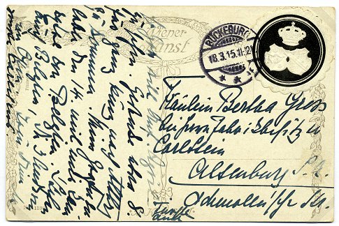 Eigenhändig von Fürstin Marie Anna geschriebene Postkarte
