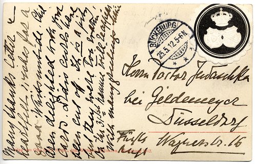 Postkarte der Fürstin Marie Anna