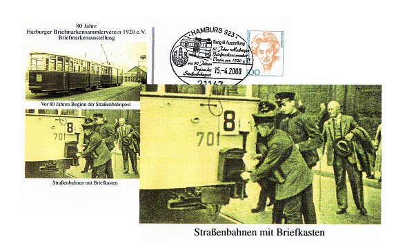 A souvenir of the stamp exhibition 2000 from the Harburg Briefmarkensammler Verein von 1920 e.V.