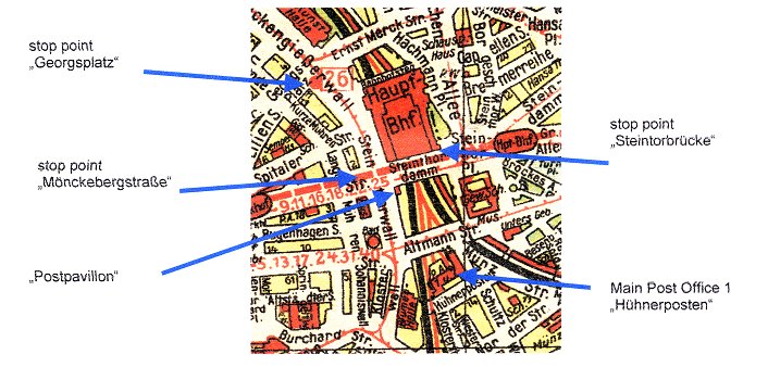 Cut out of a map of Hamburg from the year 1936.